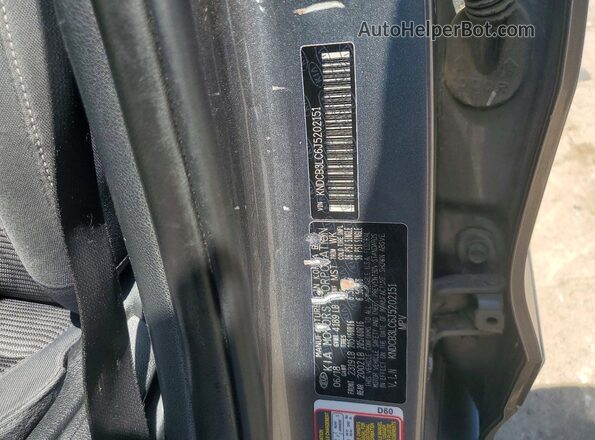 KNDCB3LC6J5202151 2018 KIA NIRO Gray VIN კოდის სტიკერის ხედი
