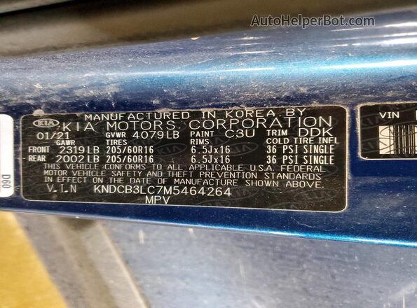 KNDCB3LC7M5464264 2021 KIA NIRO Blue Engine compartment view
