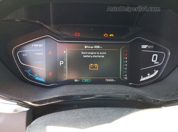 KNDCB3LC7N5548568 2022 KIA NIRO Blue ხელსაწყოთა პანელის ხედი