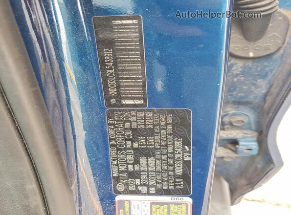 KNDCB3LC9L5438912 2020 KIA NIRO Blue Widok komory silnika