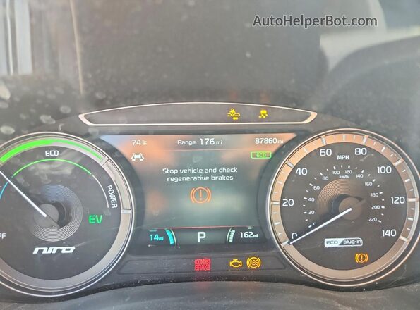 KNDCC3LDXK5222149 2019 KIA NIRO White Սարքավորումների վահանակի տեսք