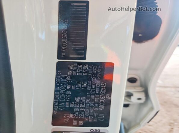 KNDCC3LG7N5124422 2022 KIA NIRO Белый 
