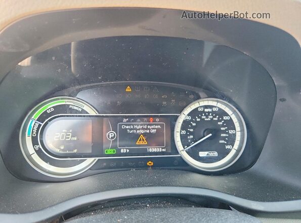 KNDCE3LC7K5240285 2019 KIA NIRO Blue Սարքավորումների վահանակի տեսք