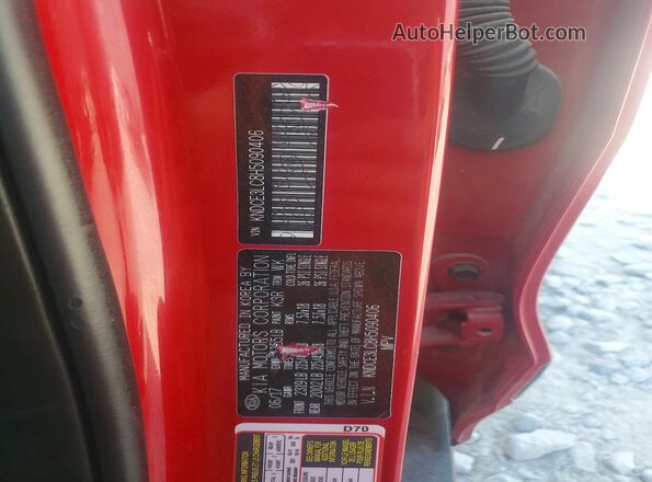 KNDCE3LC8H5090406 2017 KIA NIRO Burgundy VIN კოდის სტიკერის ხედი