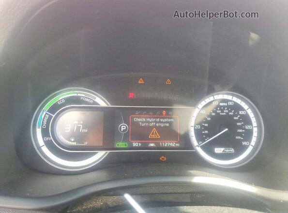 KNDCE3LC8H5090406 2017 KIA NIRO Burgundy ხელსაწყოთა პანელის ხედი