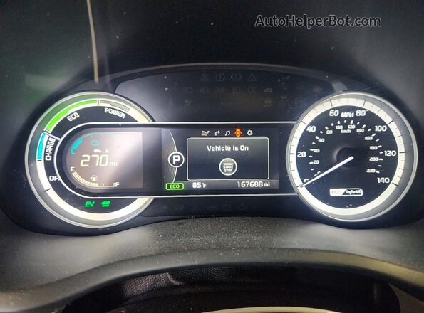 KNDCE3LC9H5062372 2017 KIA NIRO Gray Widok zestawu wskaźników