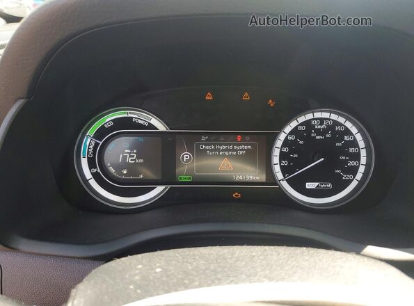 KNDCE3LC9K5321174 2019 KIA NIRO Blue Вид щитка приладів