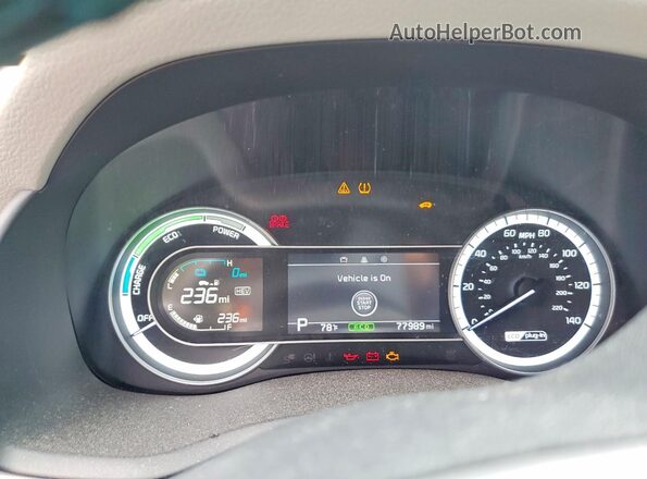 KNDCM3LD2K5266160 2019 KIA NIRO Charcoal Widok zestawu wskaźników