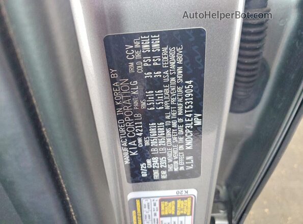 KNDCP3LE4T5319054 2026 KIA NIRO Gray Вид наклейки з VIN-кодом