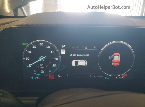 KNDCR3L17R5085637 2024 KIA NIRO Green ხელსაწყოთა პანელის ხედი