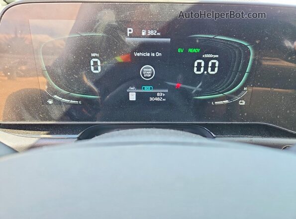 KNDCR3LF2P5043224 2023 KIA NIRO Blue Սարքավորումների վահանակի տեսք