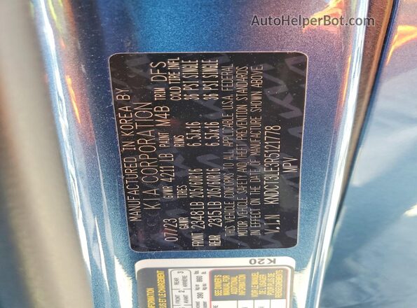 KNDCT3LE3R5121778 2024 KIA NIRO Blue ძრავის განყოფილების ხედი