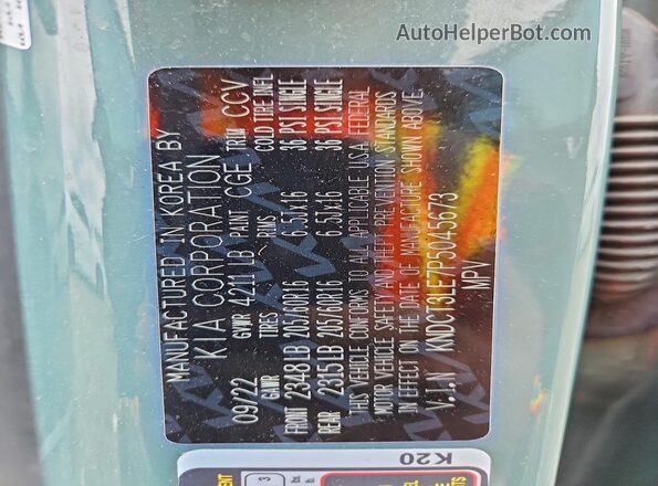 KNDCT3LE7P5045673 2023 KIA NIRO Teal Engine compartment view
