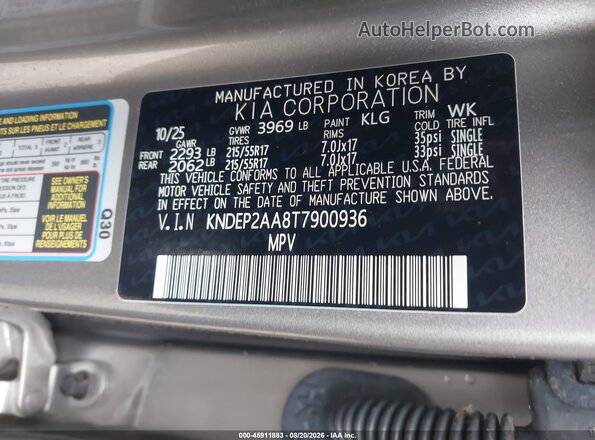 KNDEP2AA8T7900936 2026 KIA SELTOS Gray Շարժիչի բաժամունքի տեսք