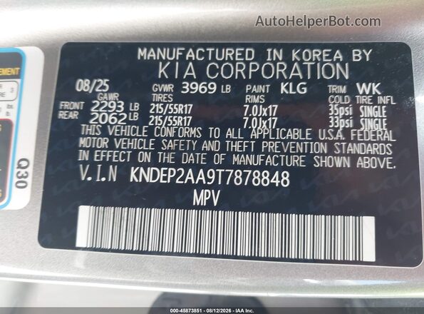 KNDEP2AA9T7878848 2026 KIA SELTOS Silver Widok komory silnika