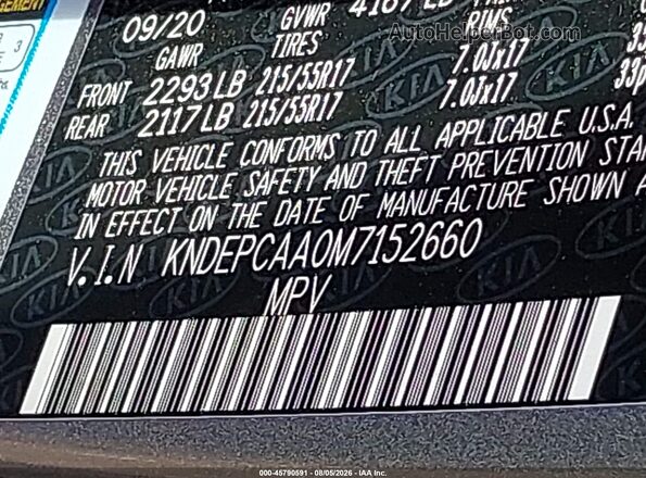 KNDEPCAA0M7152660 2021 KIA SELTOS Серый Вид подкапотного пространства