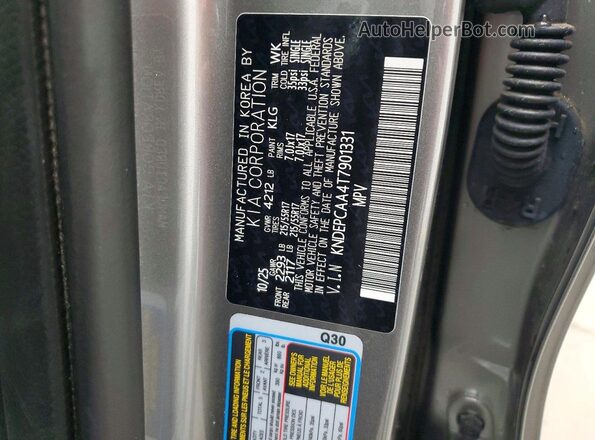 KNDEPCAA4T7901331 2026 KIA SELTOS Gray VIN sticker view