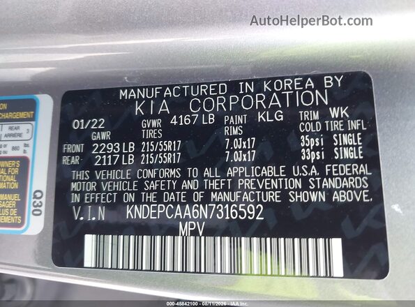 KNDEPCAA6N7316592 2022 KIA SELTOS Silver Vista del compartimento del motor
