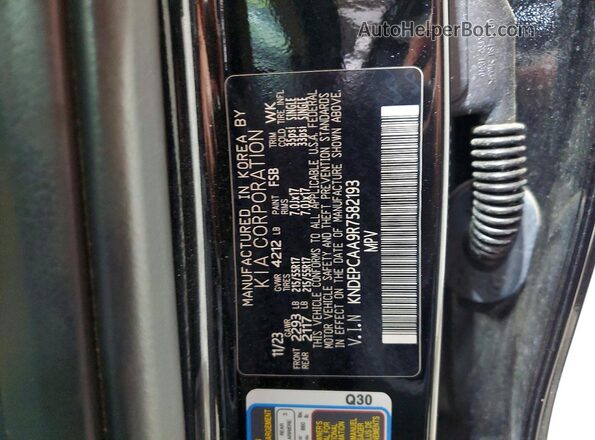 KNDEPCAA9R7582193 2024 KIA SELTOS Black VIN կոդի պիտակի տեսք