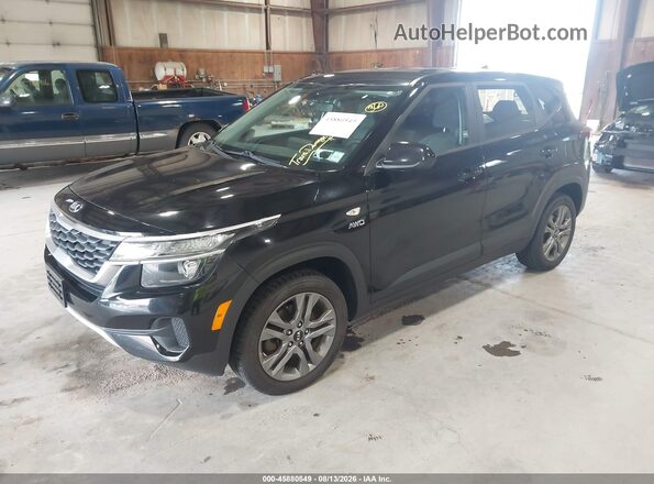 KNDEPCAAXM7111324 2021 KIA SELTOS Black Առջևի ձախ երեք քառորդ տեսարան