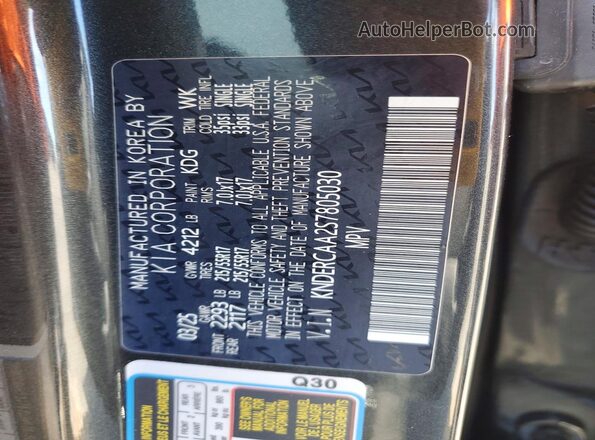KNDERCAA2S7805030 2025 KIA SELTOS Charcoal Панорамний вид салону 360°