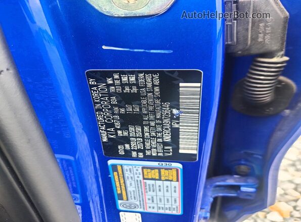 KNDERCAA9N7256446 2022 KIA SELTOS Синий Вид наклейки с VIN-кодом