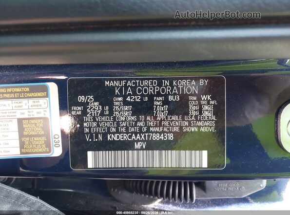 KNDERCAAXT7884318 2026 KIA SELTOS Blue Engine compartment view
