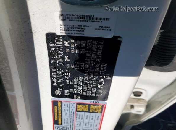 KNDJ23AU5L7723792 2020 KIA SOUL White Vista del compartimento del motor