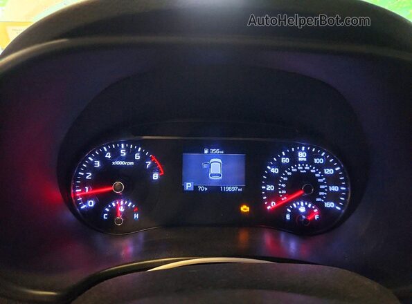 KNDJ23AU7L7048401 2020 KIA SOUL Серебряный Вид щитка приборов