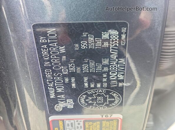 KNDJ33AU4M7755387 2021 KIA SOUL Charcoal Vista del compartimento del motor
