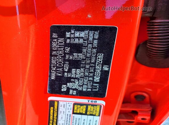 KNDJ33AU8S7256363 2025 KIA SOUL Красный Вид подкапотного пространства
