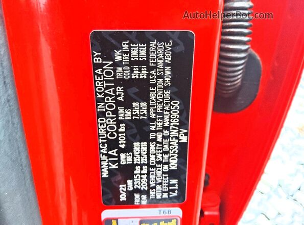 KNDJ53AF1N7169050 2022 KIA SOUL Red Engine compartment view