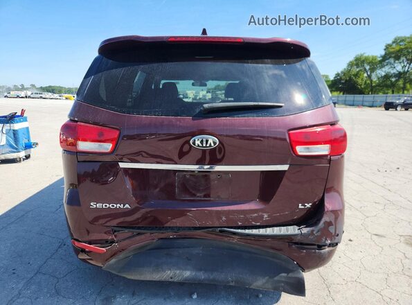 KNDMB5C10H6338665 2017 KIA SEDONA Maroon Rear view