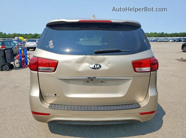 KNDMB5C11G6151868 2016 KIA SEDONA Tan Вид ззаду