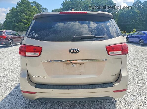 KNDMB5C12G6200463 2016 KIA SEDONA Tan უკანა ხედი