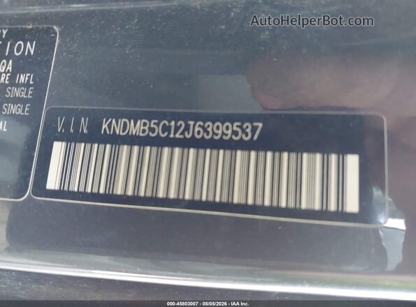 KNDMB5C12J6399537 2018 KIA SEDONA Black ძრავის განყოფილების ხედი
