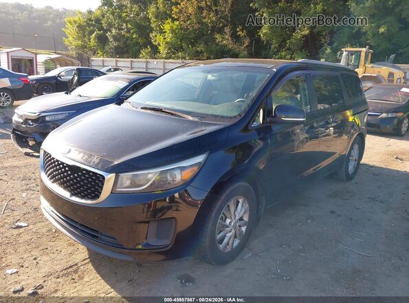 KNDMB5C13G6127958 2016 KIA SEDONA Black წინა მარცხენა ხედი სამი მეოთხედიდან