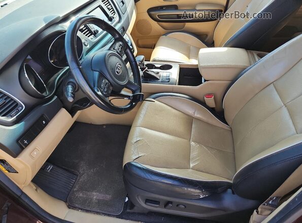 KNDMB5C13H6267431 2017 KIA SEDONA Бордовый Вид салона спереди
