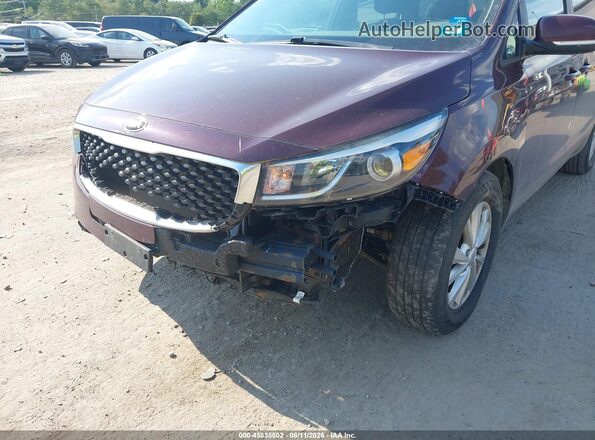 KNDMB5C13J6348595 2018 KIA SEDONA Maroon Widok z przodu