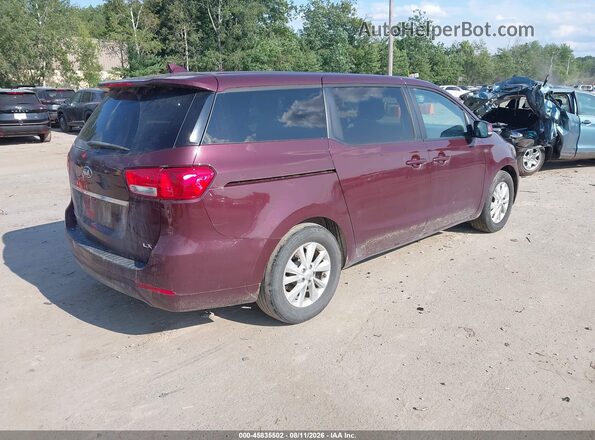 KNDMB5C13J6348595 2018 KIA SEDONA Maroon Tył prawy
