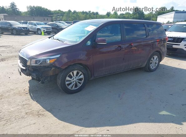 KNDMB5C13J6348595 2018 KIA SEDONA Maroon Przód lewy