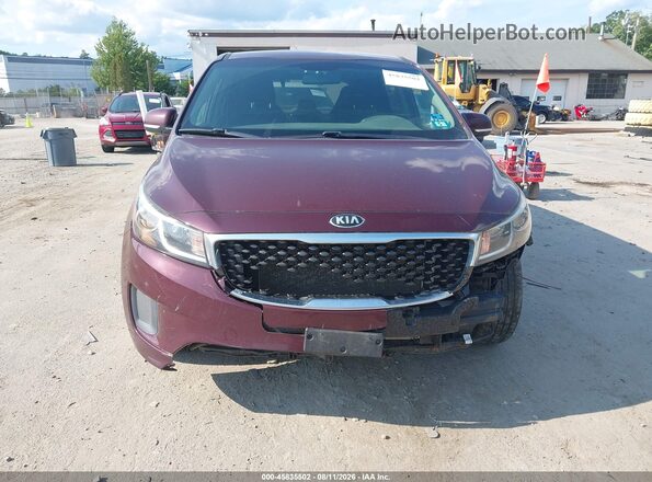 KNDMB5C13J6348595 2018 KIA SEDONA Maroon Widok zestawu wskaźników