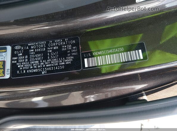 KNDMB5C15H6314250 2017 KIA SEDONA Brown Вид підкапотного простору