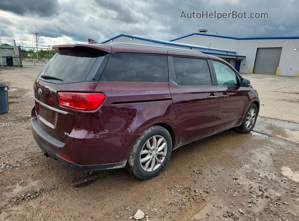 KNDMB5C15K6504105 2019 KIA SEDONA Maroon Tył prawy