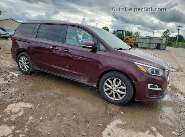 KNDMB5C15K6504105 2019 KIA SEDONA Maroon Przód prawy
