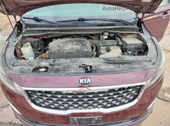 KNDMB5C15K6504105 2019 KIA SEDONA Maroon Widok komory silnika