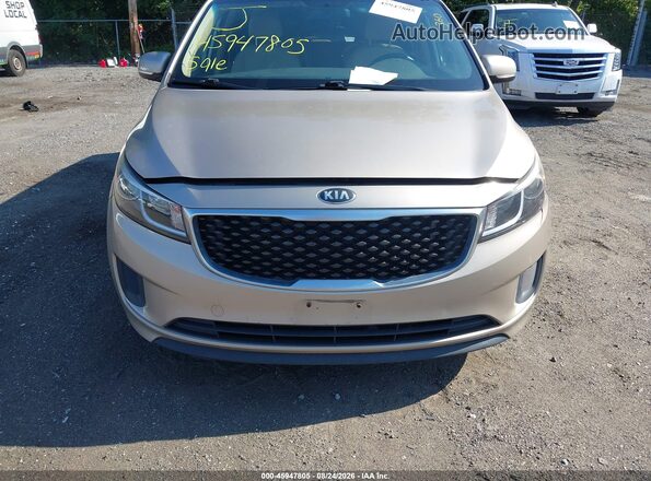 KNDMB5C16G6107123 2016 KIA SEDONA Золотой Вид спереди