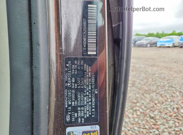 KNDMB5C16J6348607 2018 KIA SEDONA Коричневый Вид наклейки с VIN-кодом