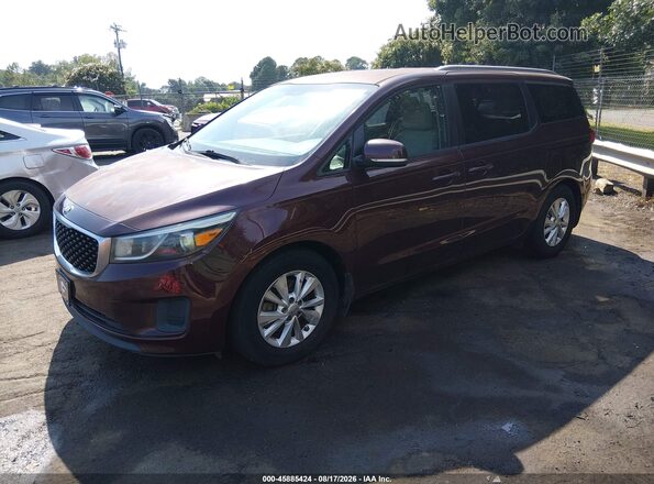 KNDMB5C17G6107387 2016 KIA SEDONA Burgundy Przód lewy