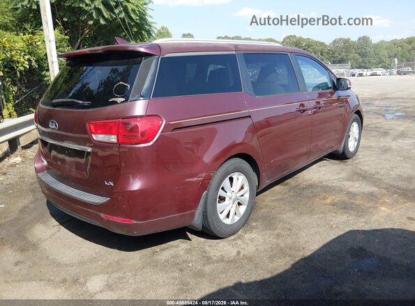 KNDMB5C17G6107387 2016 KIA SEDONA Burgundy Tył prawy